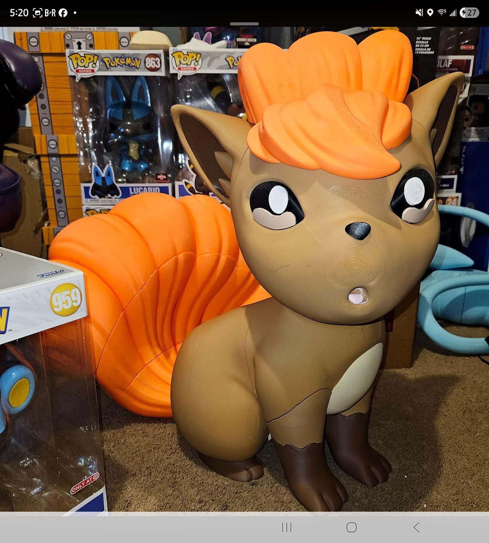 Large 1:1 1ft 10in life size vulpix pokemon #0037 bust statue figure by 3dCurioPrints