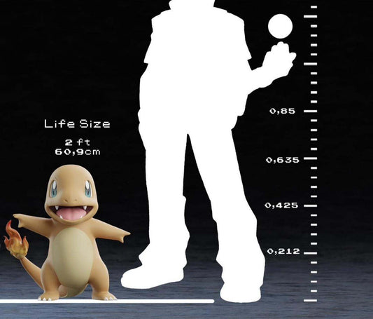 Full size 2ft pokemon charmander #07 large bust statue figure by 3dCurioPrints