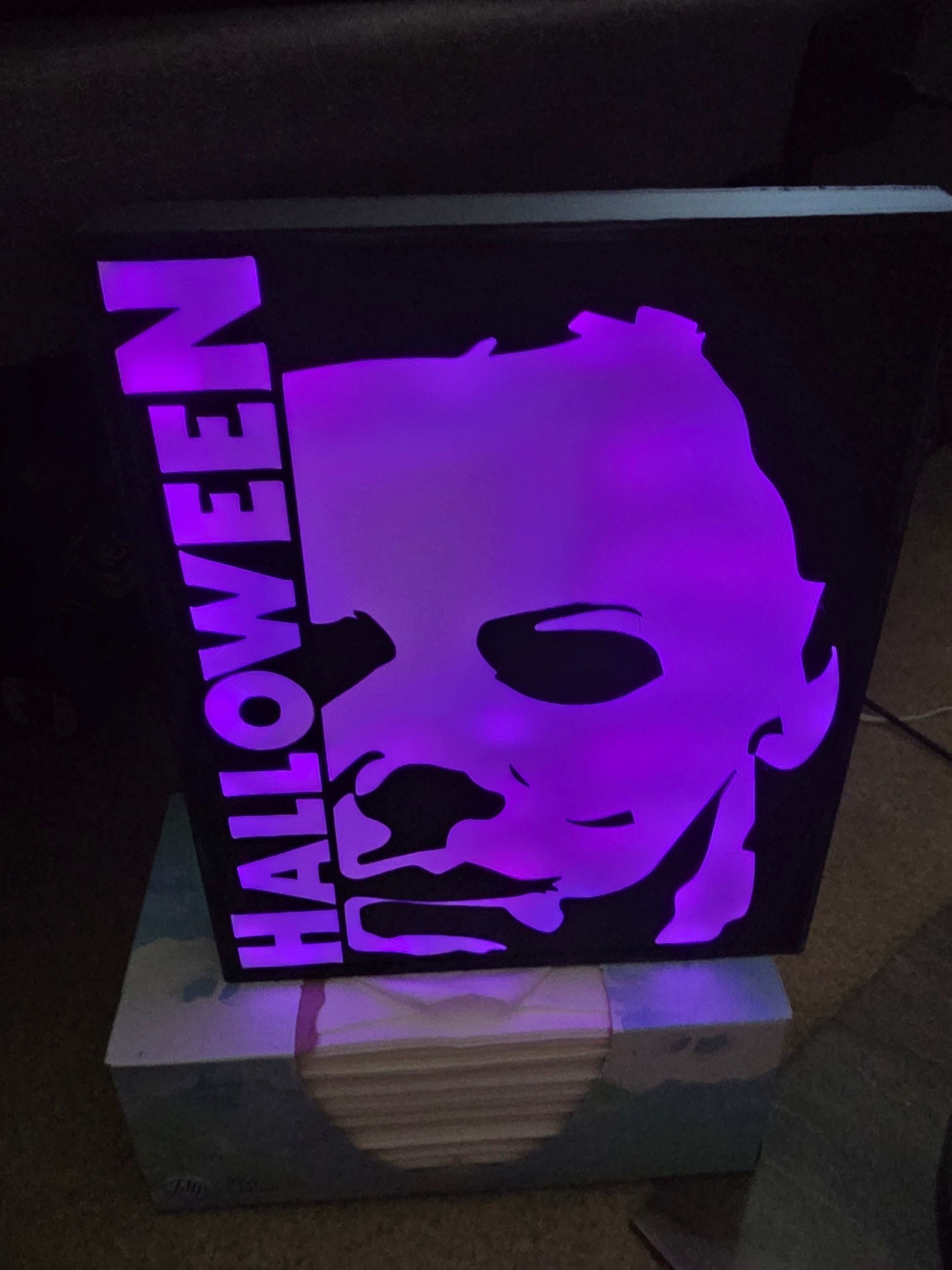 10" Michael myers lightbox halloween comes with onn led and remote ship 1-2 days by 3dCurioPrints