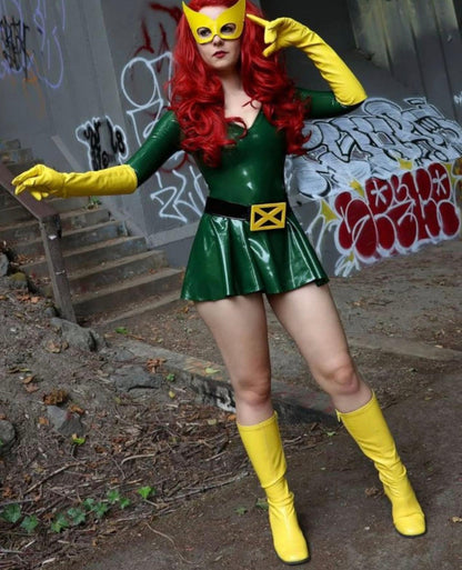 Ms. Lady Marvel yellow mask helmet with velcro tie shipped same day