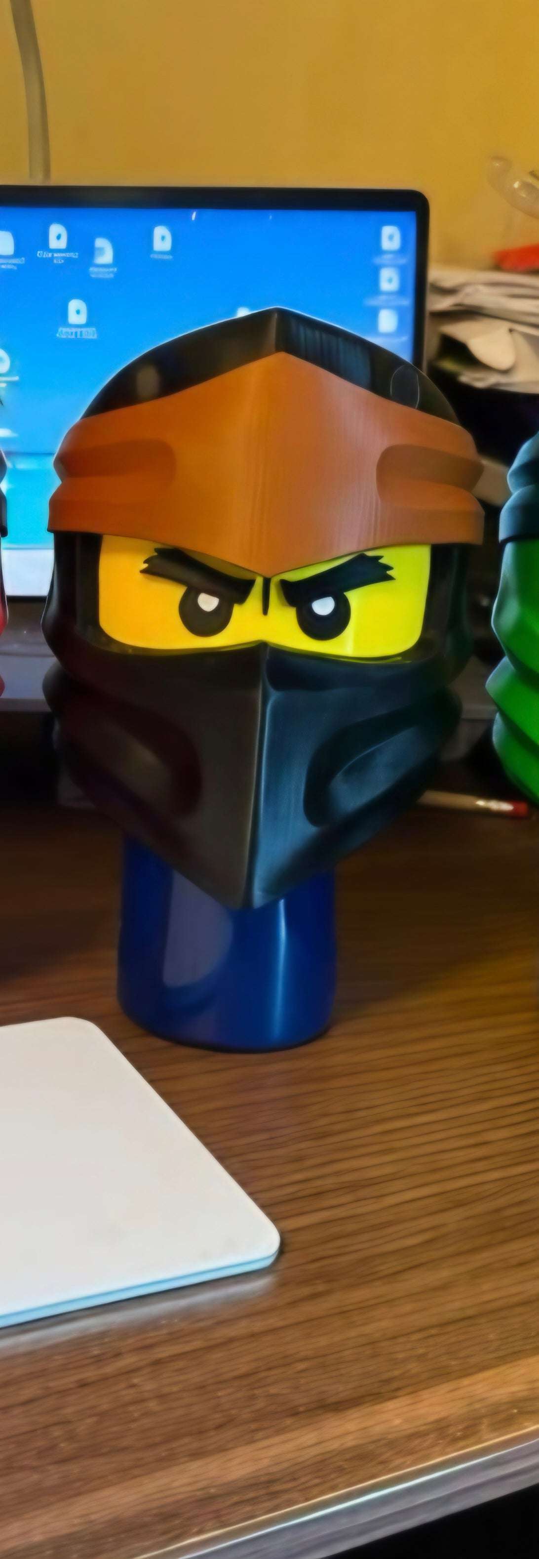 Lego Nijango GO Ninja Helmet in black, green, red, and blue, fits heads up to 24 inches