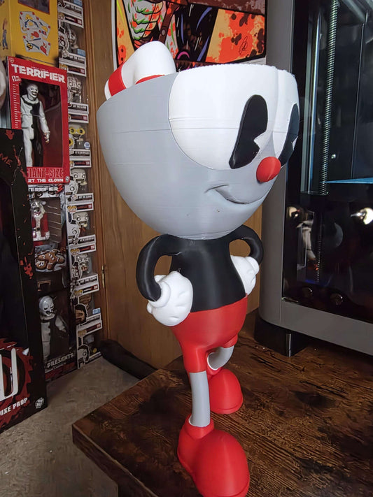 Large 10" cuphead bust statue figure made to order by 3dCurioPrints