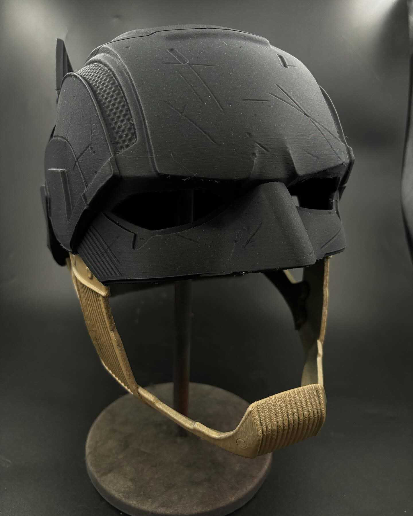Full-size vigilante detective mask helmet resembling Batman design