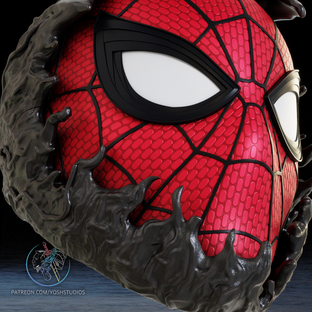 Spider-Man 2 mask set featuring Brand New Day Regular and Symbiote Venom versions for heads up to 24 inches