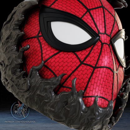 Spider-Man 2 mask set featuring Brand New Day Regular and Symbiote Venom versions for heads up to 24 inches