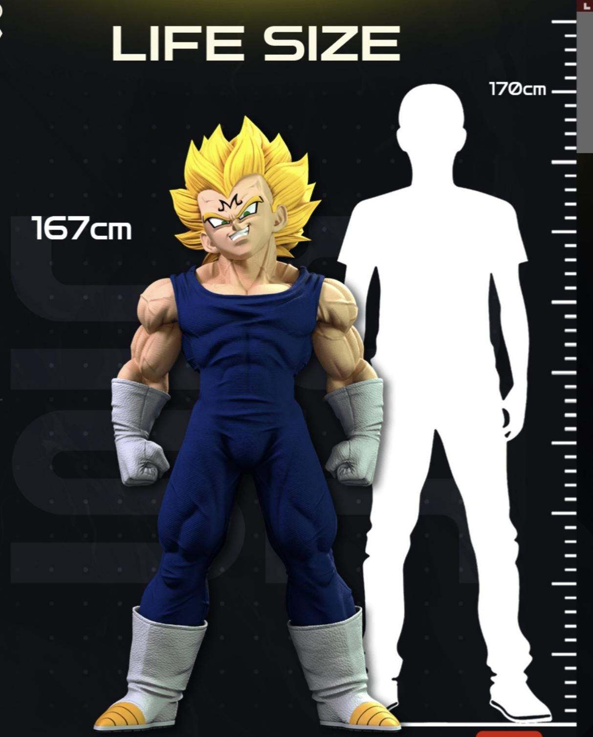 Fullsize lifesize 1:1 5ft 6in Majin Vegeta dragonball z bust made to order by 3dCurioPrints
