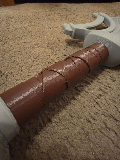 44-inch full-size Masters of the Universe He-Man sword kit in two pieces for snap and glue assembly