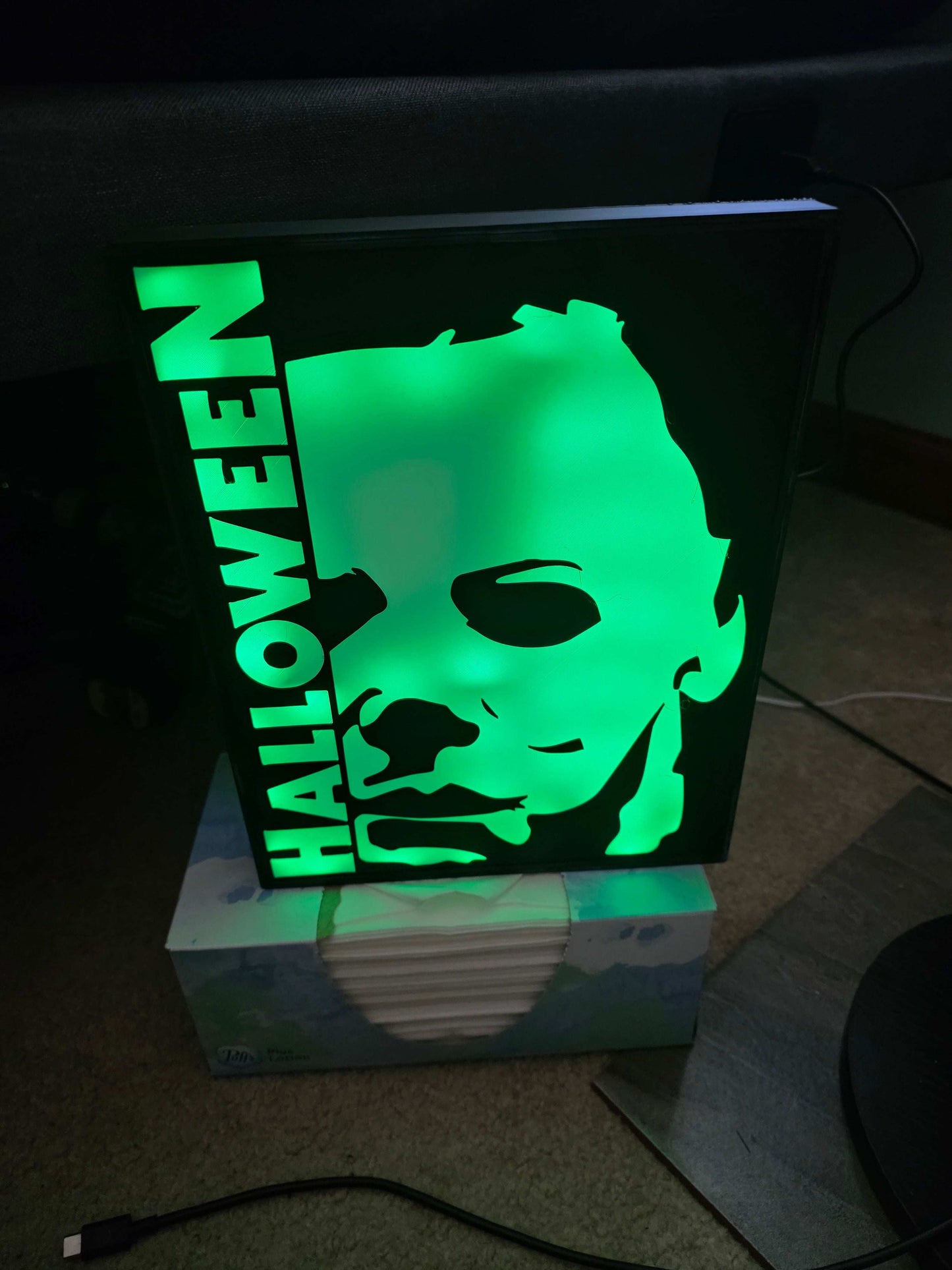 10" Michael myers lightbox halloween comes with onn led and remote ship 1-2 days by 3dCurioPrints