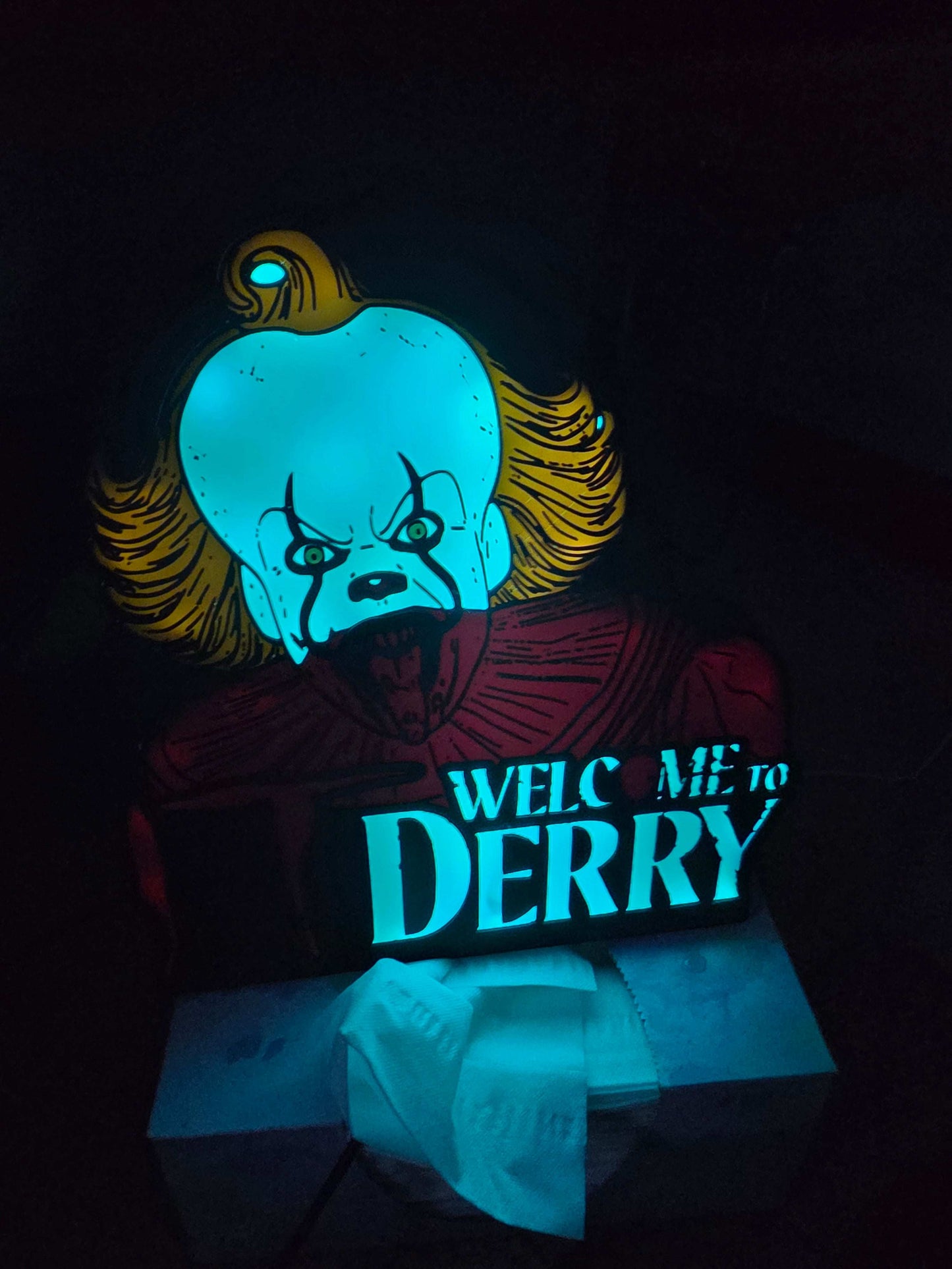 10-inch Pennywise Welcome to Derry lightbox horror décor display