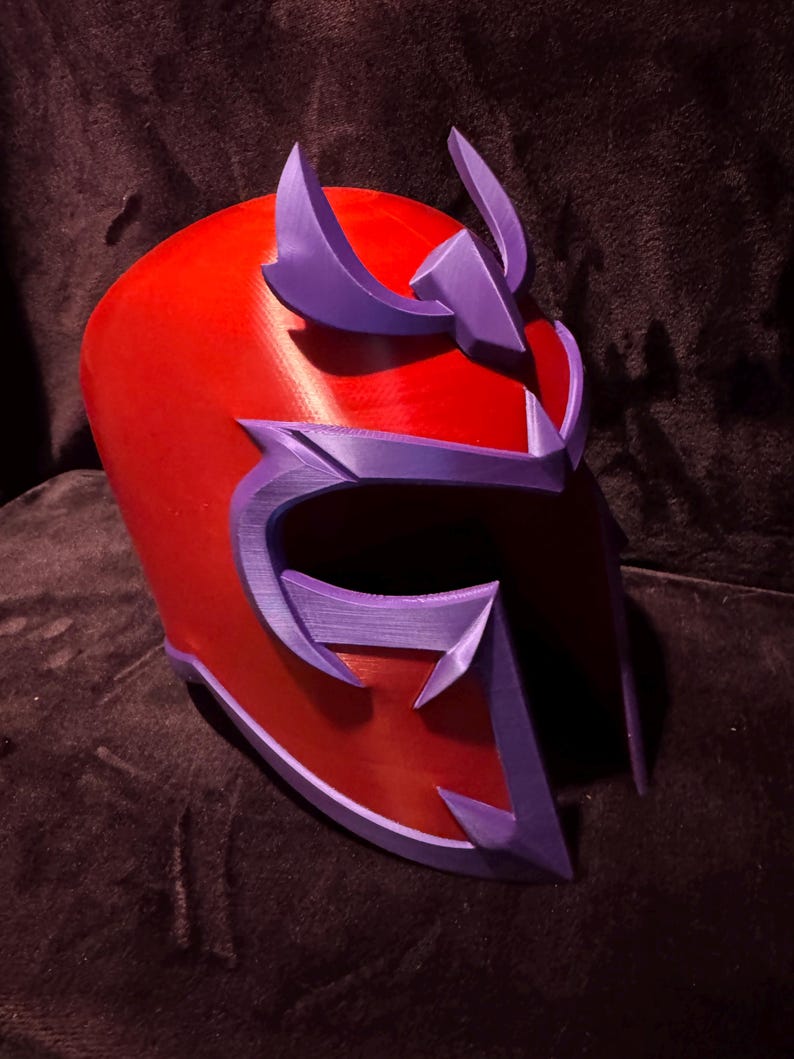 Magenta mask helmet fitting heads up to 24 inches with no refund policy