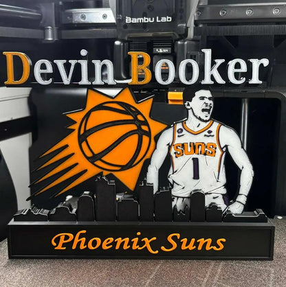 All sports 10 inch nameplate featuring NFL, NBA, MLB athletes like Kobe, Jordan, LeBron, Curry, Ohtani, and Brady for personalized sports fan display