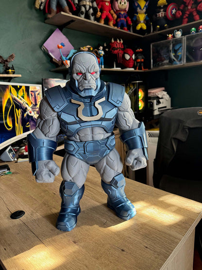 24 inch Darkseid-inspired villain figure in navy and black finish
