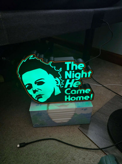 10" halloween Michael myers lightbox onn led with remote made 1-2 days by 3dCurioPrints