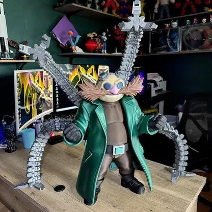 16" Dr. Eggman Dr. Robotic Eggtopus Sonic bust with removable arms and orange whiskers