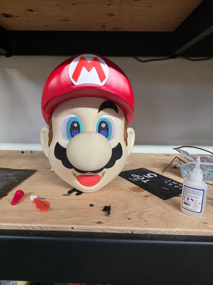 Mario-inspired plumber video game mask with magnets, one size fits all for cosplay and parties
