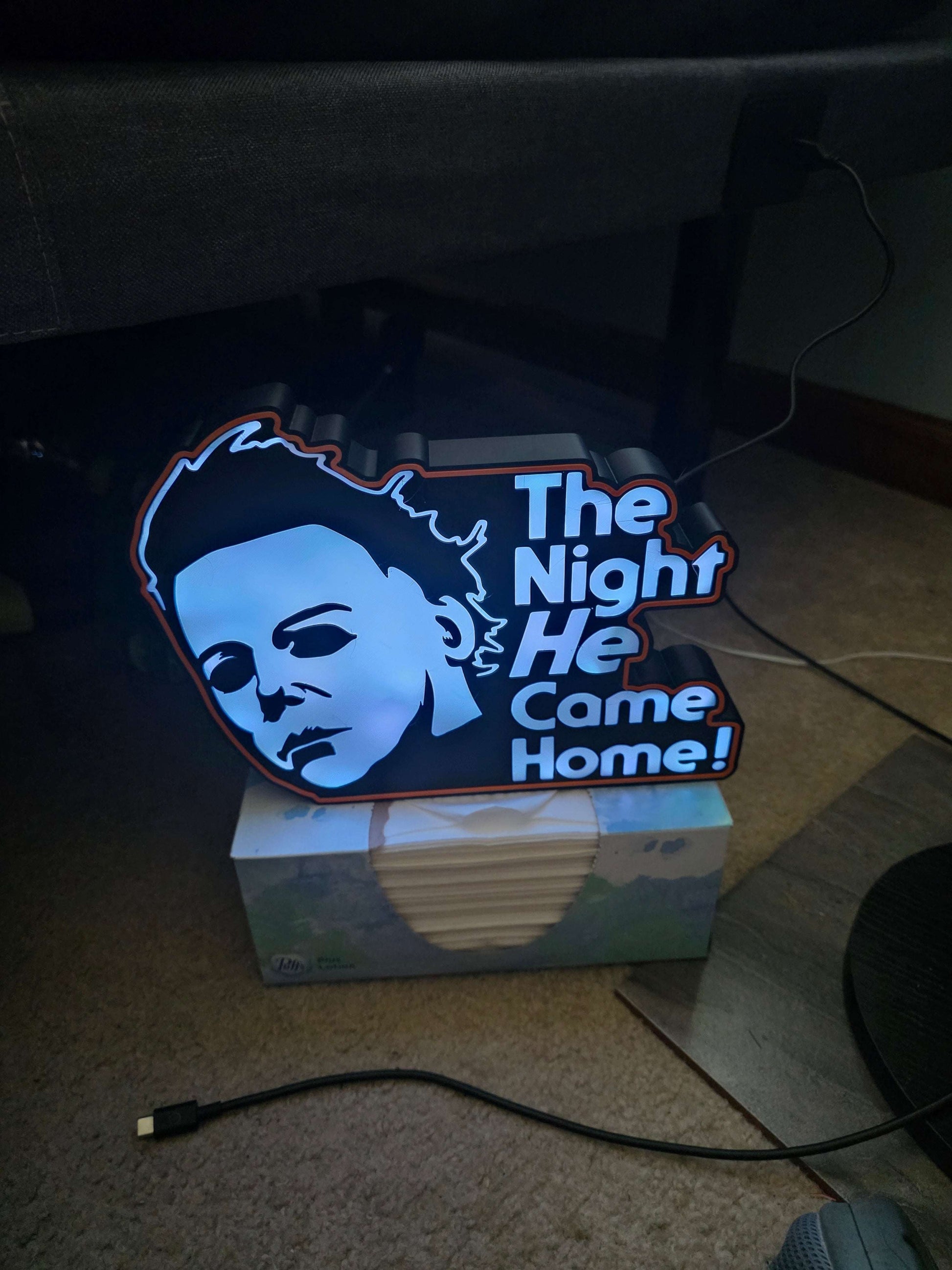 10" halloween Michael myers lightbox onn led with remote made 1-2 days by 3dCurioPrints