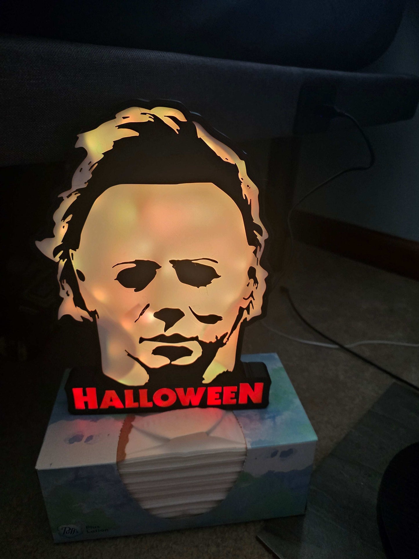 Michael myers lightbox 10" halloween comes with onn leds ship 1-2 days by 3dCurioPrints