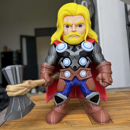 18-inch Thor Marvel bust statue with detachable weapon requiring glue assembly