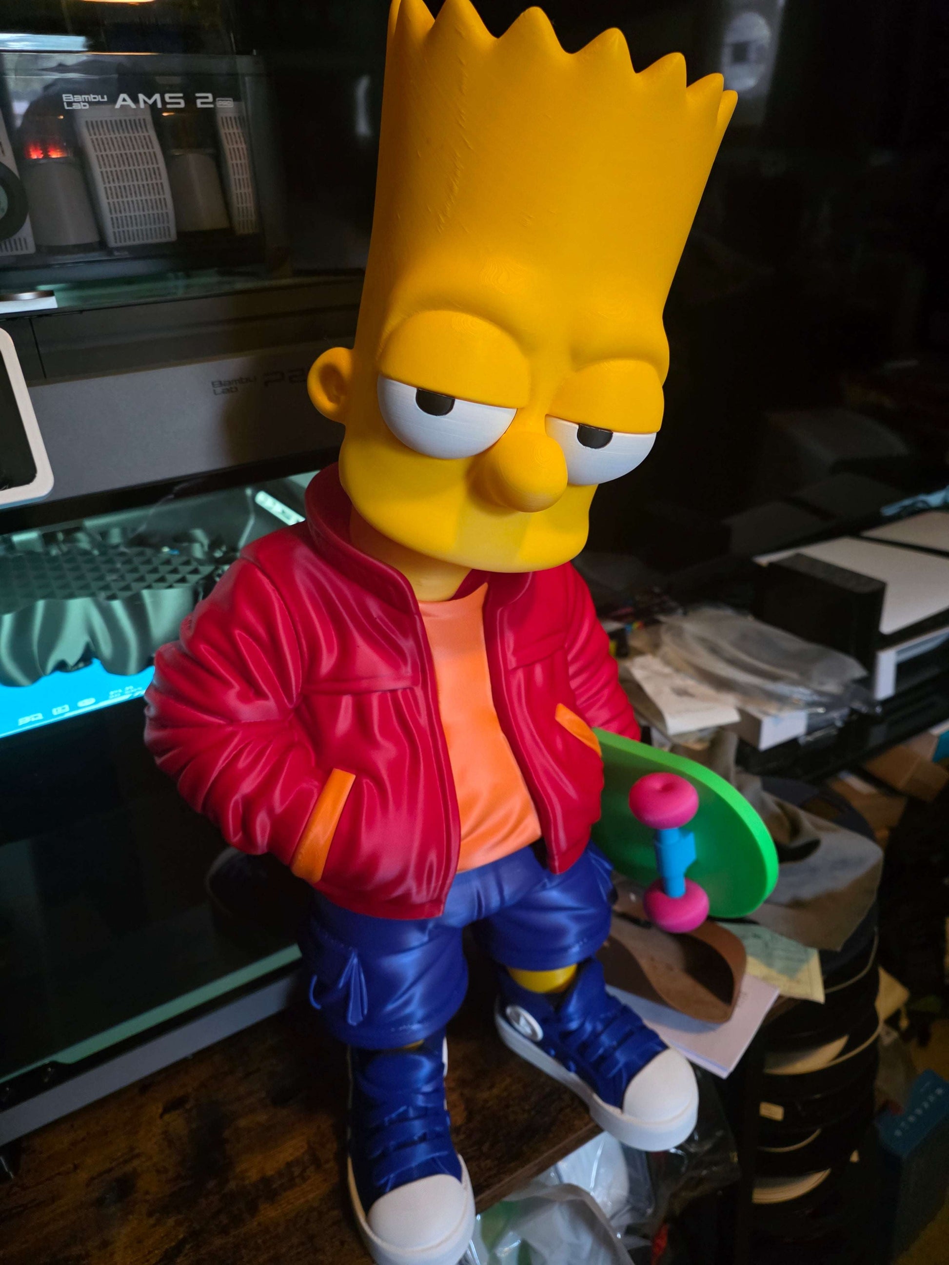Large massive 26" tall bart simpson by 12 wide and 12 thick due to skateboard 3 days to make by 3dCurioPrints