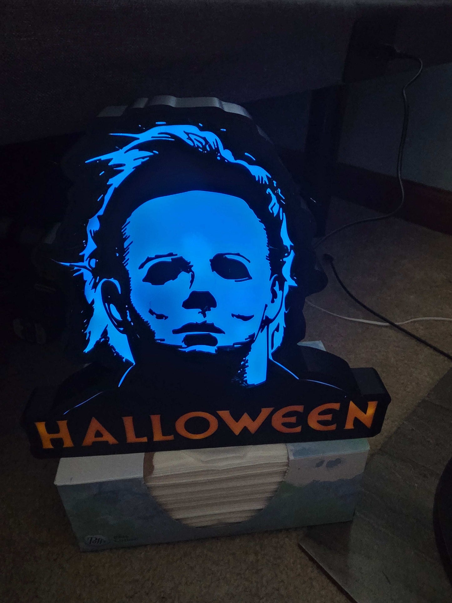 Halloween Michael myers 10" lightbox horror comes with onn led lights by 3dCurioPrints
