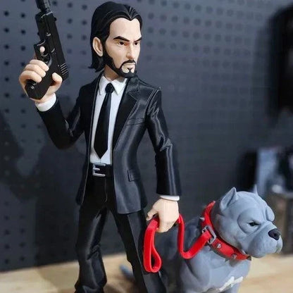 21 inch John Wick figure with dog and gun detailed giant collectible