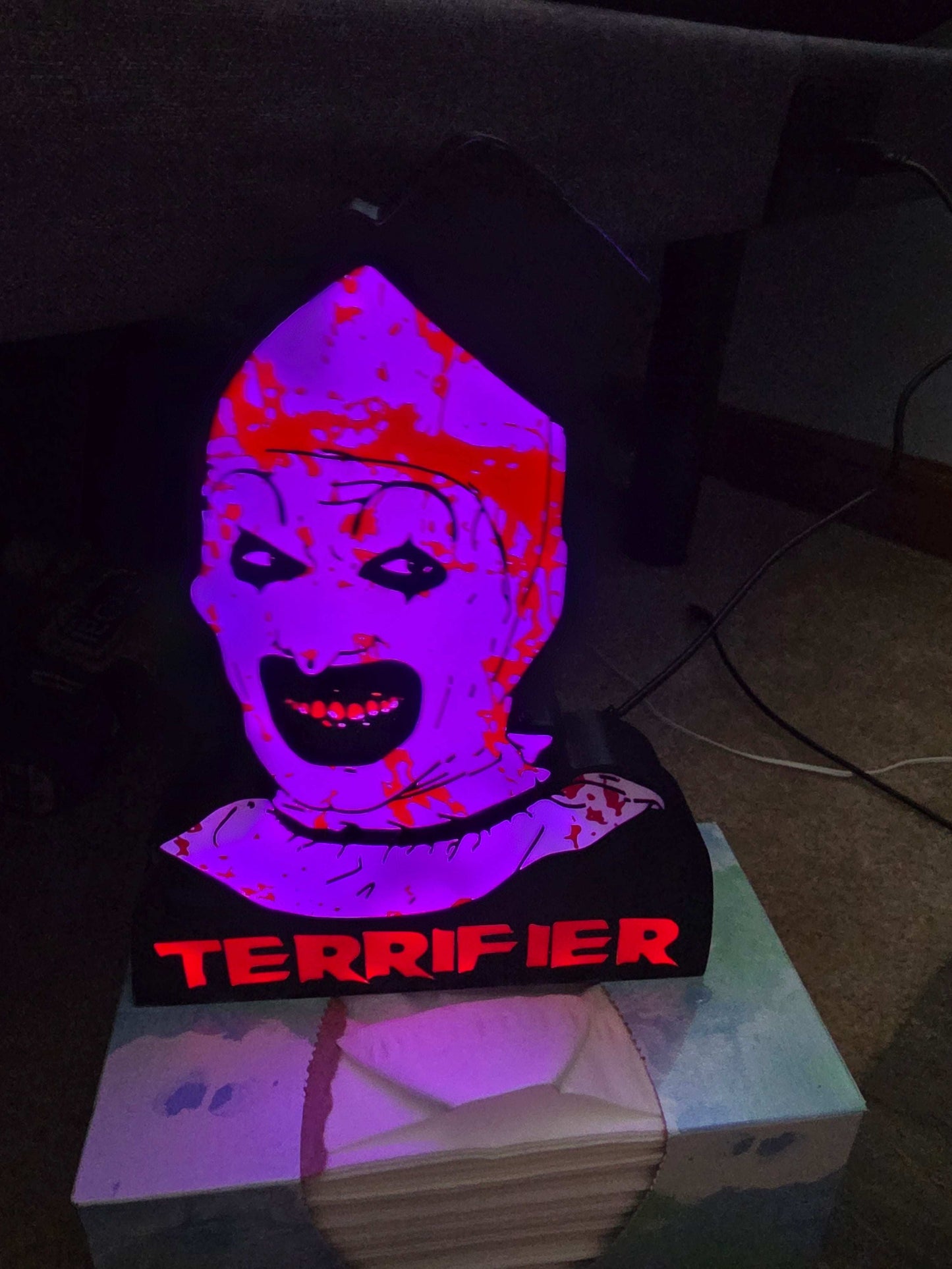 Terrifier 10"lightbox comes with onn leds ship 1-2 days by 3dCurioPrints