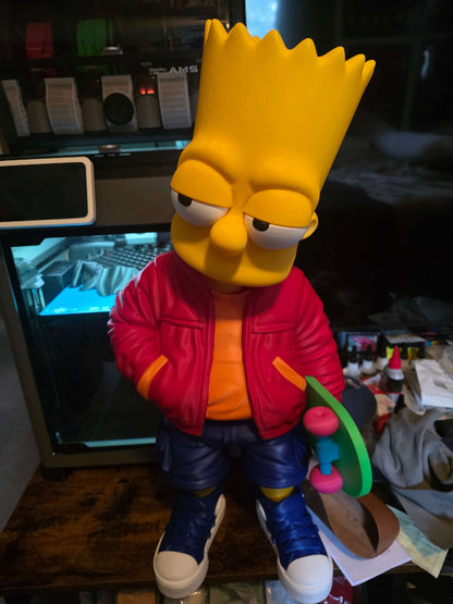 Large massive 26" tall bart simpson by 12 wide and 12 thick due to skateboard 3 days to make by 3dCurioPrints
