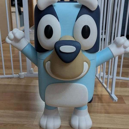 Large full size Bluey 2 ft tall life size blue dog kid cartoon statue figure bust by 3dCurioPrints