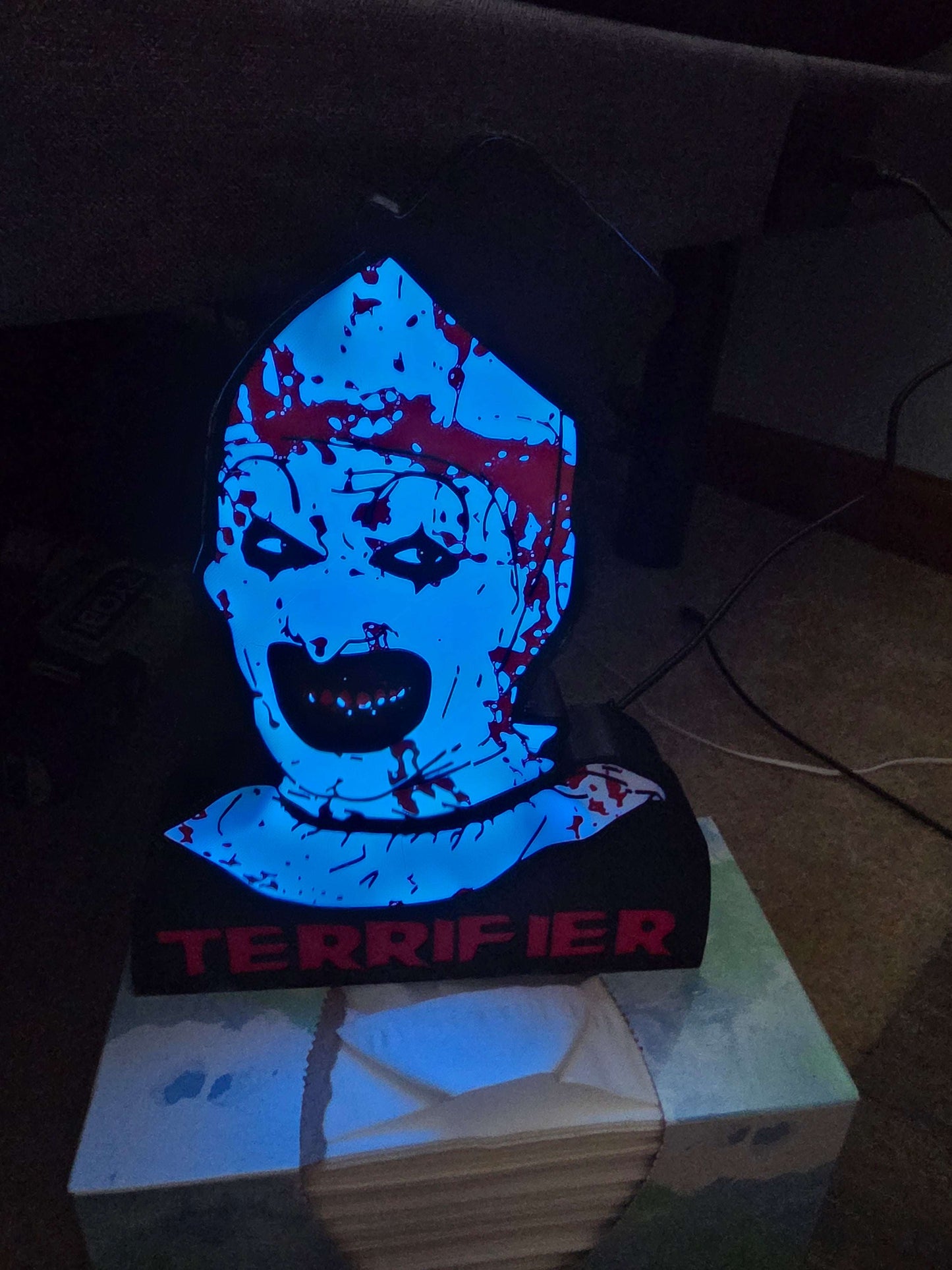 Terrifier 10"lightbox comes with onn leds ship 1-2 days by 3dCurioPrints