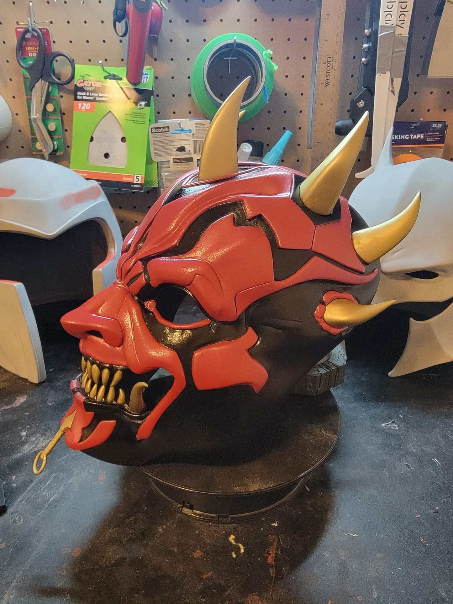 Sengoku Darth Maul helmet mask with white and beige teeth options