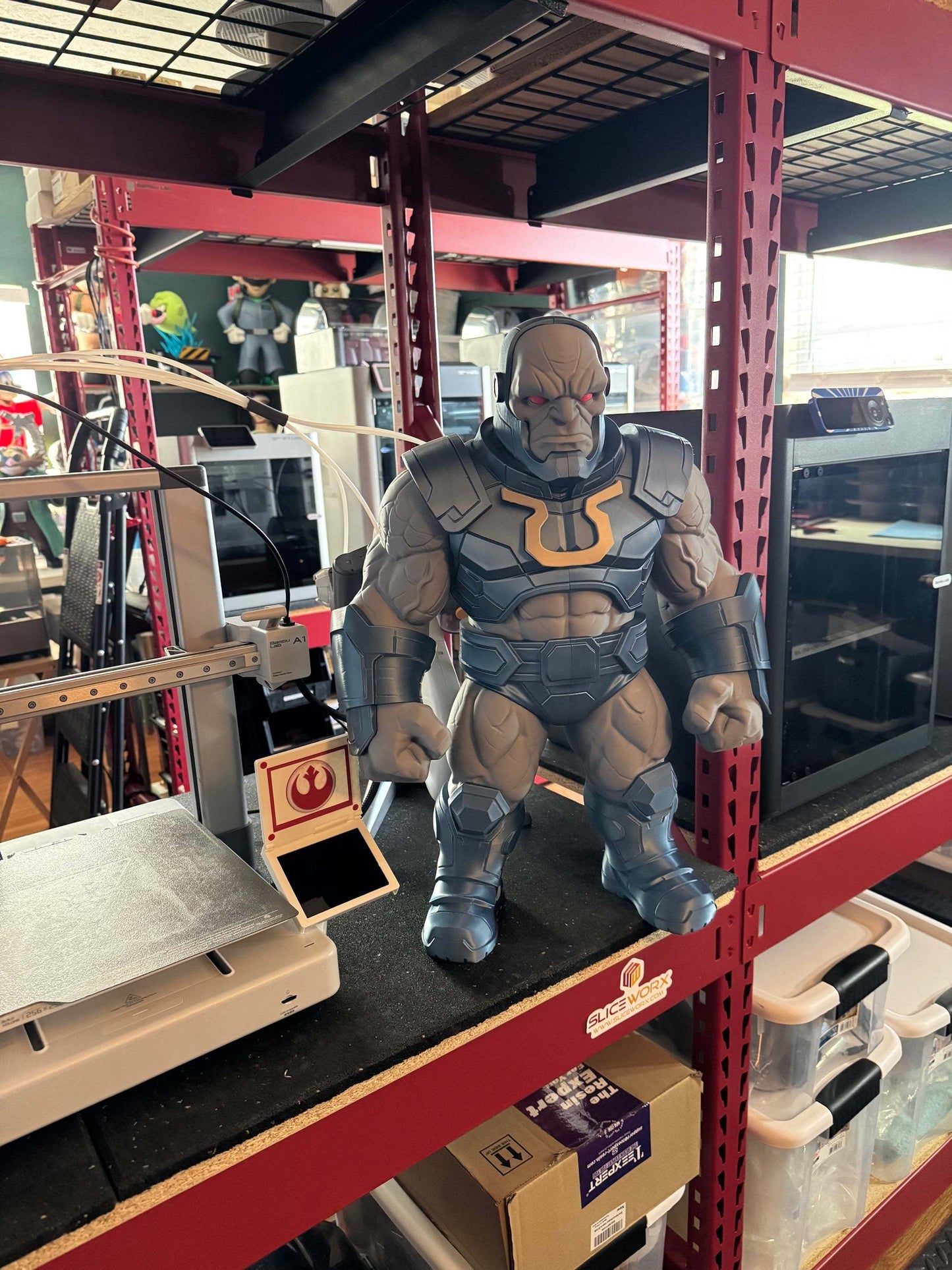 24 inch Darkseid-inspired massive villain figure in navy or black finish