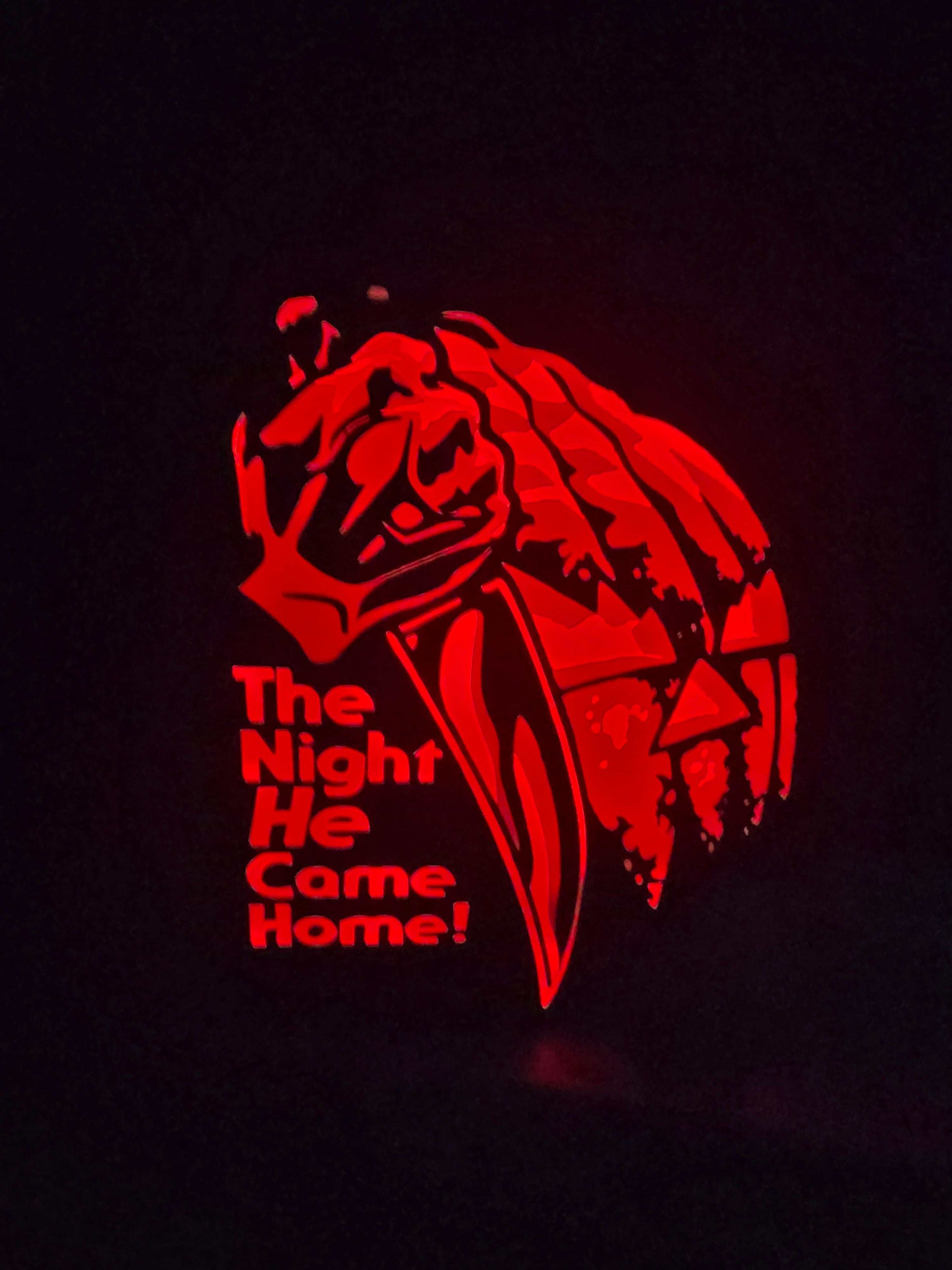 Halloween Michael Myers with jack-o-lantern lightbox on white background
