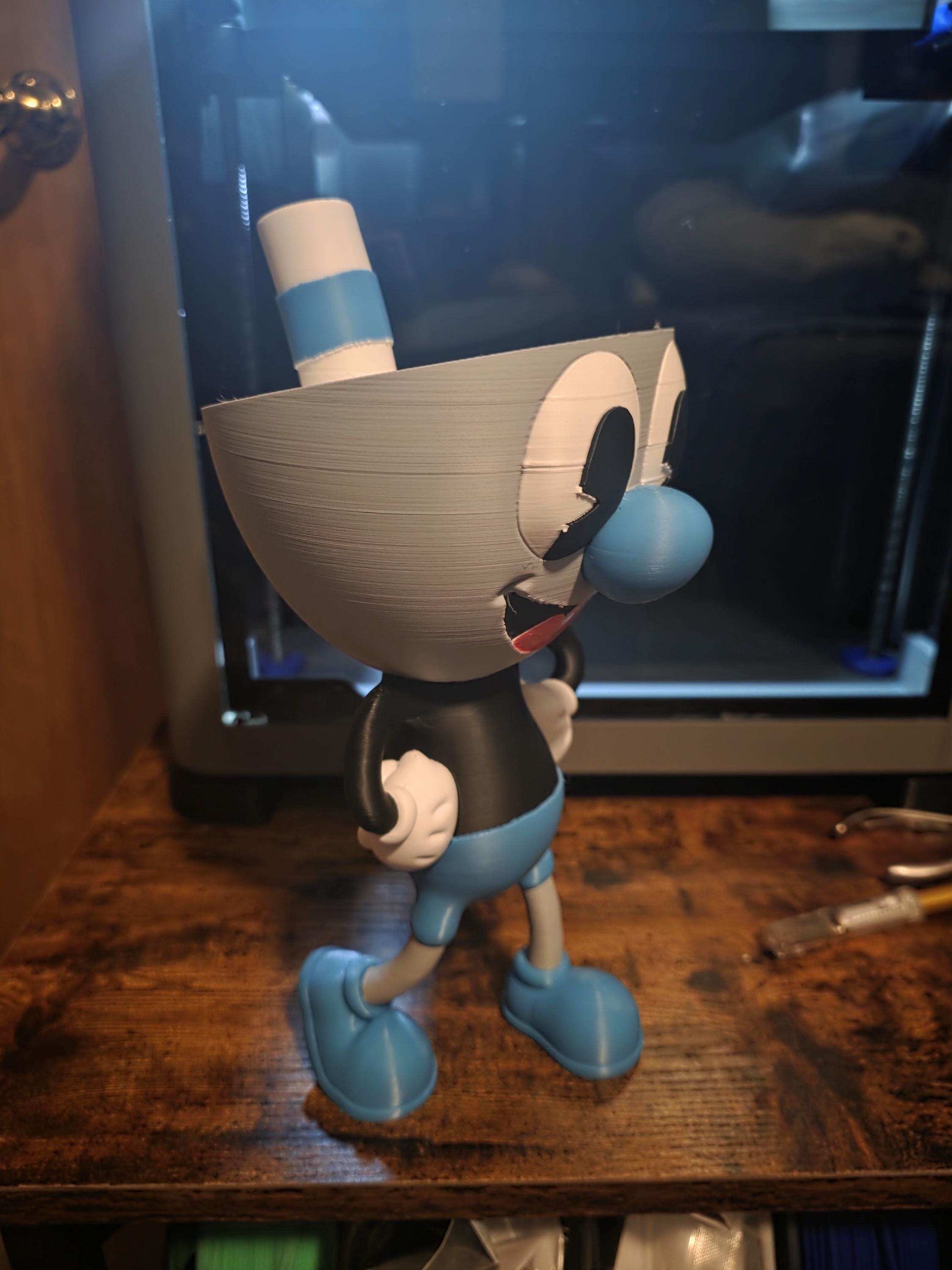 Large 10" Mugman video game bust statue figure made to order by 3dCurioPrints