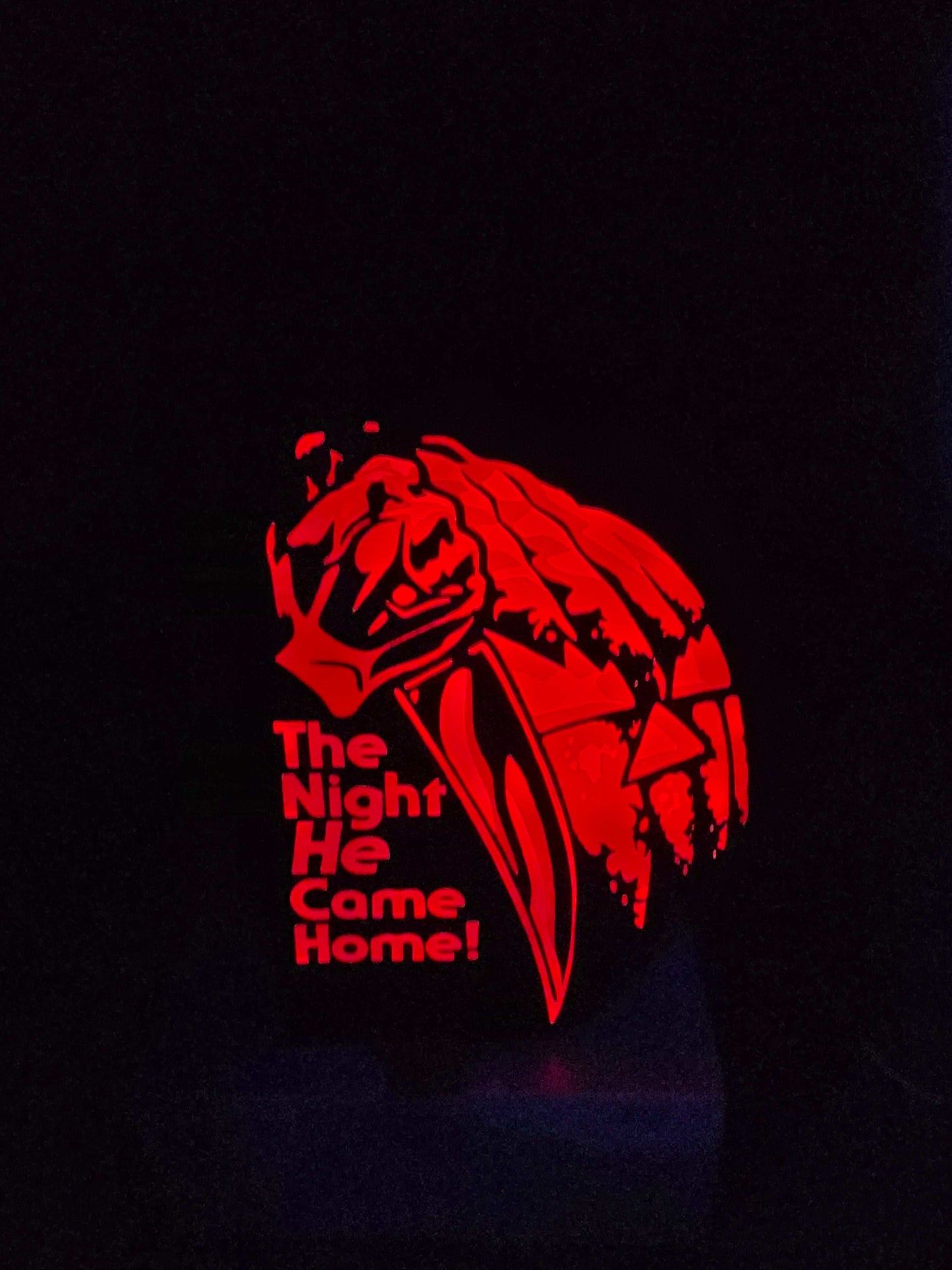 Michael Myers The Night He Comes lightbox with orange jack-o-lantern and background