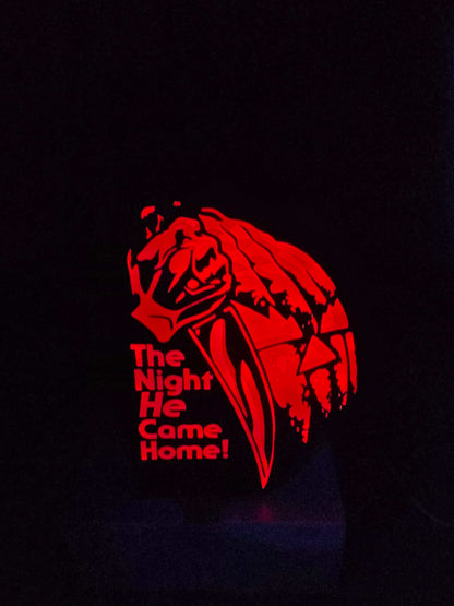 Michael Myers The Night He Comes lightbox with orange jack-o-lantern and background