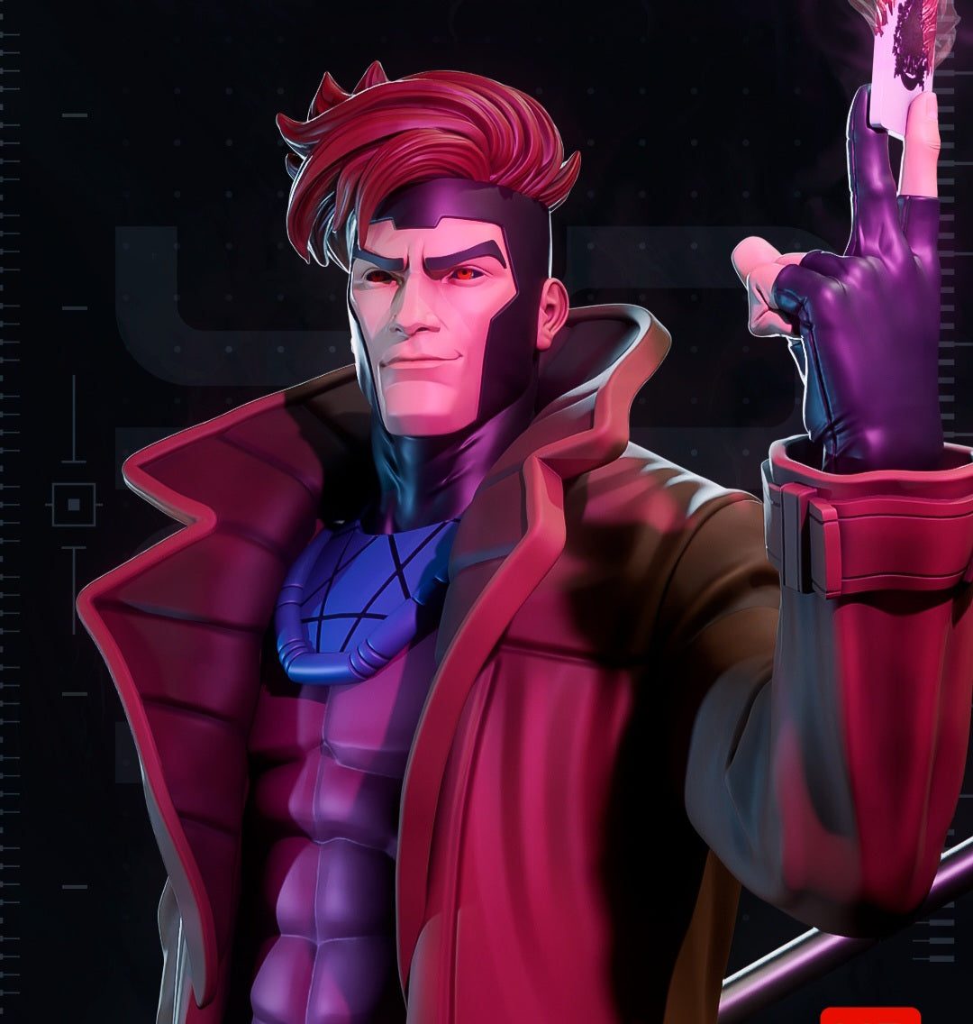 6ft 4in Life-Size Gambit weapon & card in hand glued on your side by 3dCurioPrints