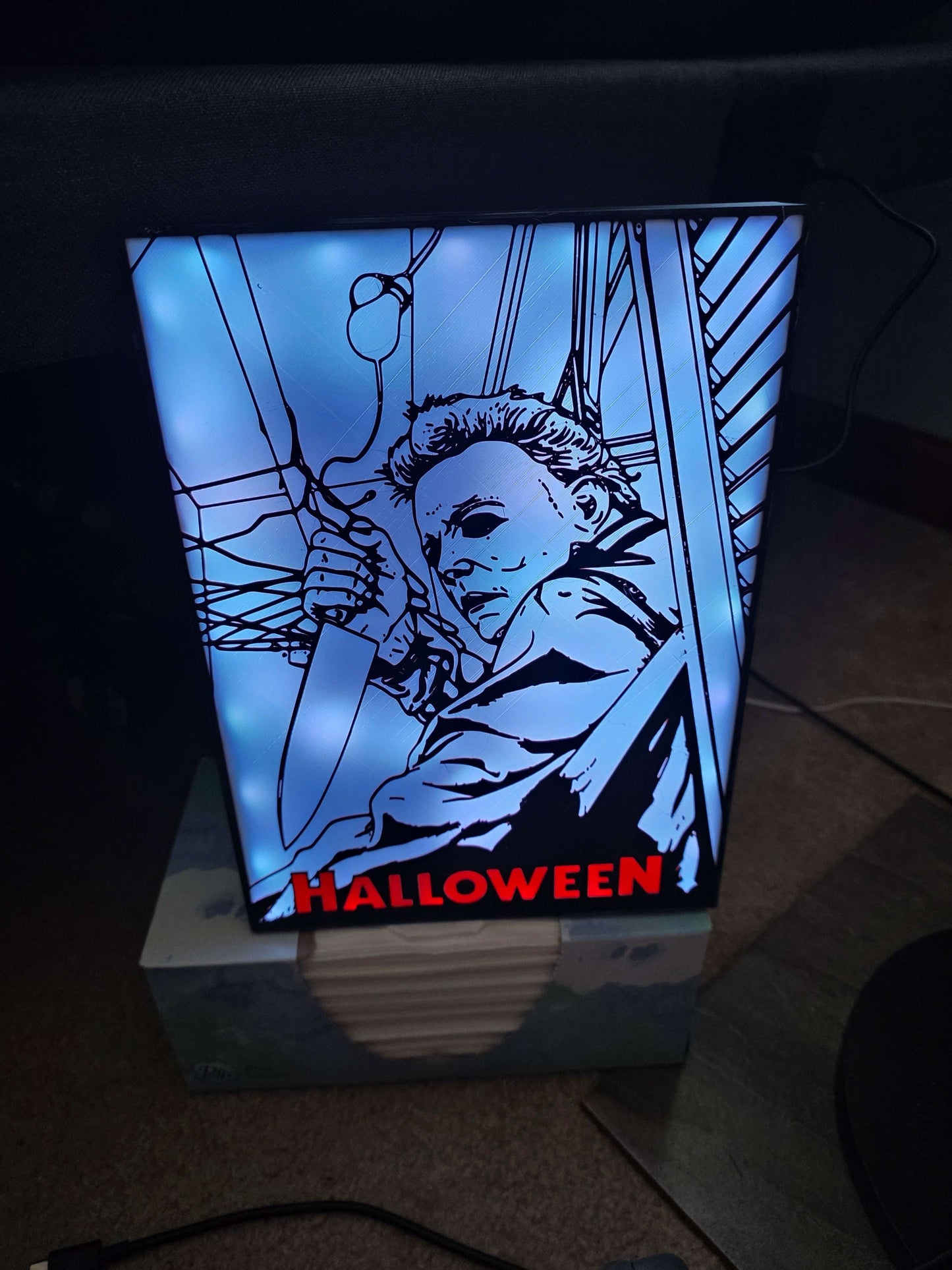 10" Michael myers lightbox halloween 1-2 days shipped comes with onn led and remote by 3dCurioPrints