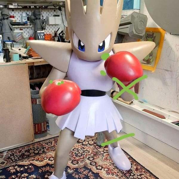 Full size hitmonchan 1:1 4ft 6in pokemon bust statue figure #0107 by 3dCurioPrints