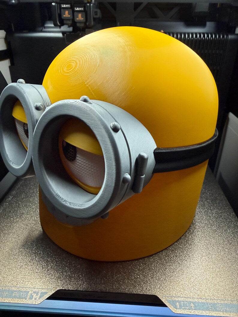 Minion helmet mask with magnets, one size fits all