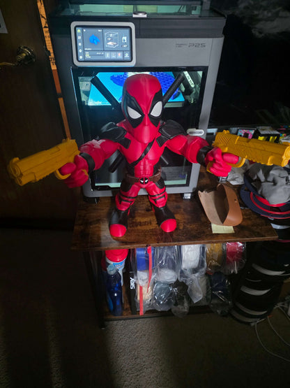 18" Vigilante superhero Deadpool figure 18 tall with gold fake guns detailed craftsmanship