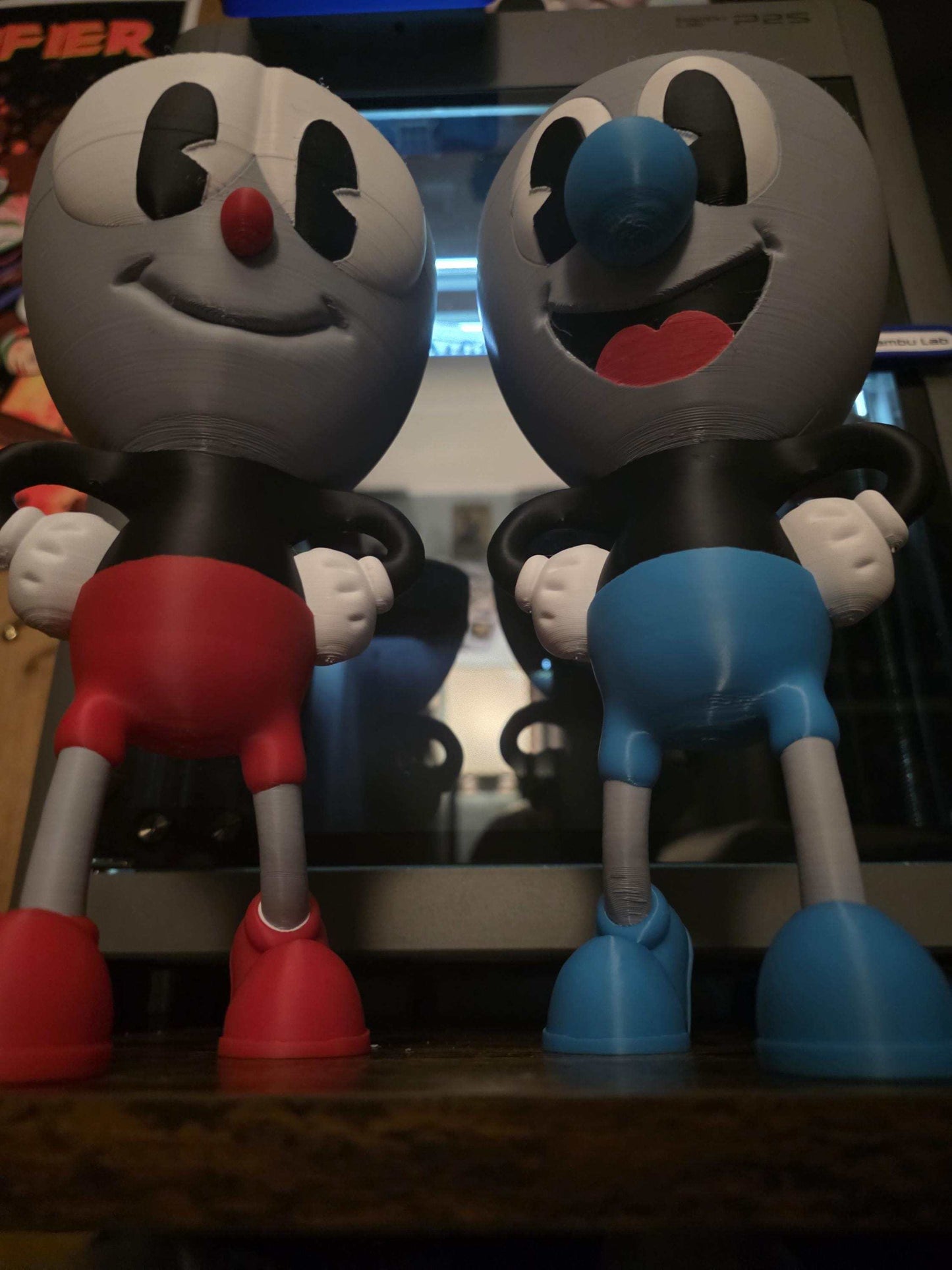 Large set of 2 10" cupman and mugman bust statue figure made to order by 3dCurioPrints