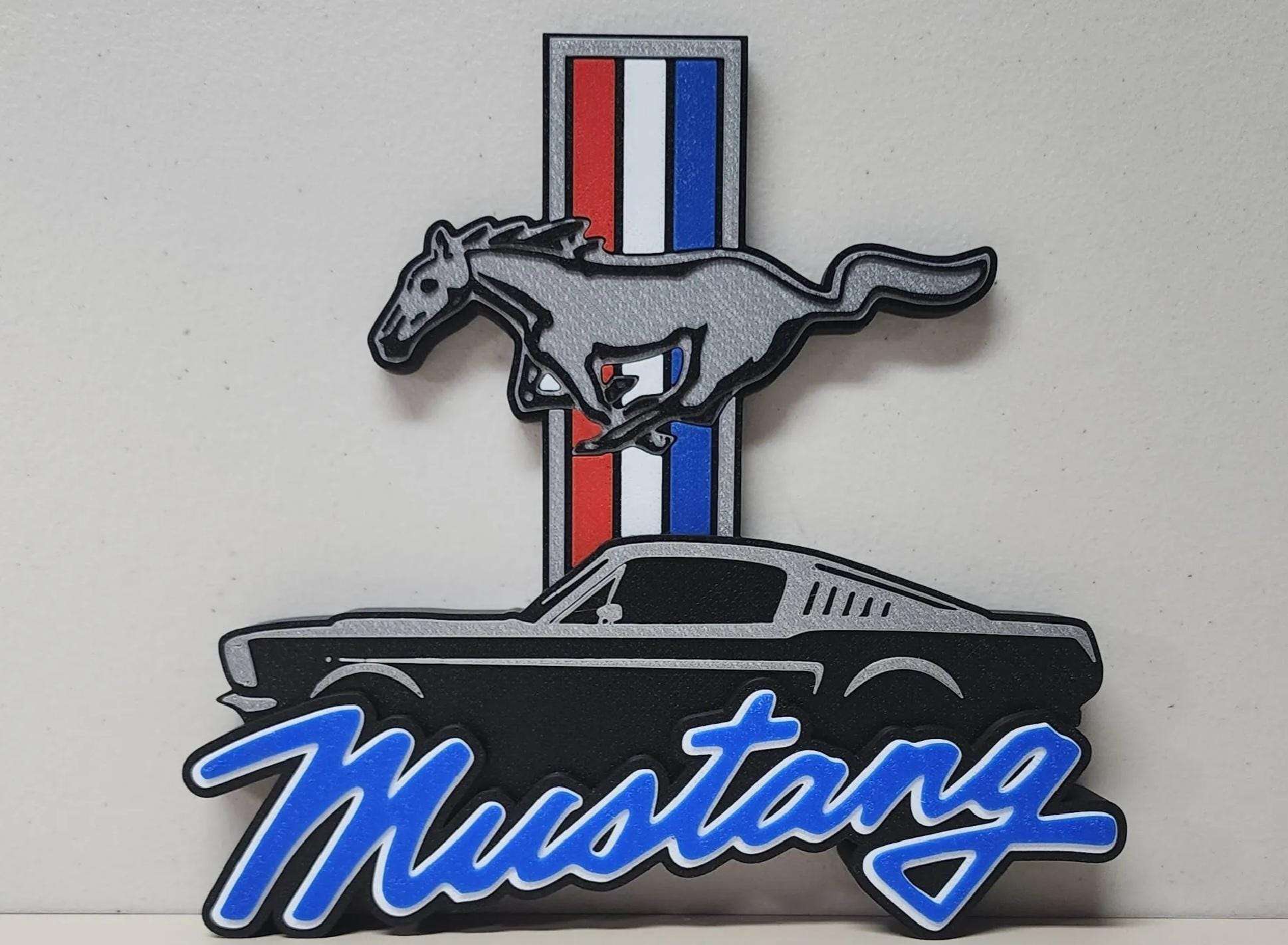 10" Ford mustang wall art desk art by 3dCurioPrints
