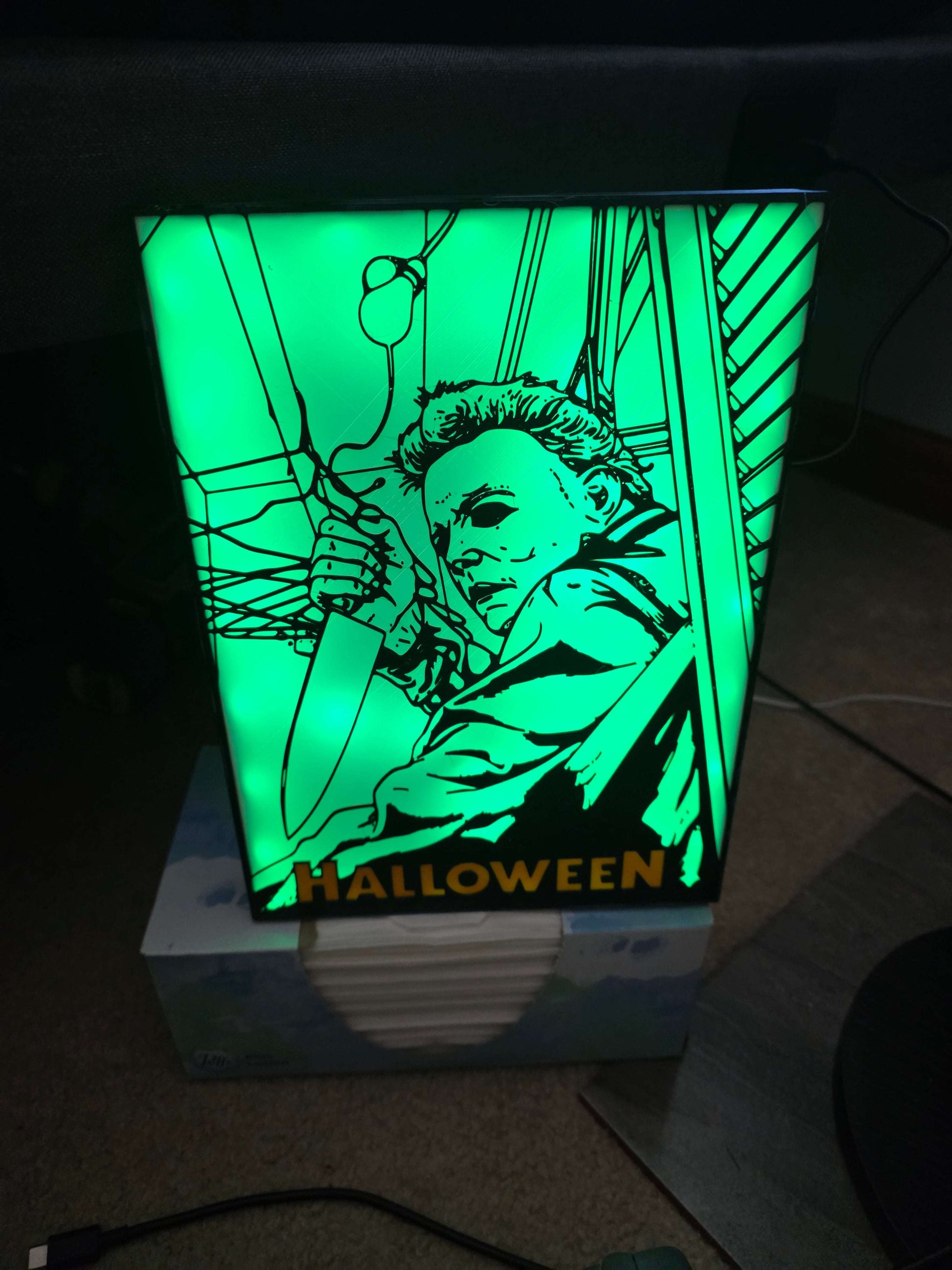 10" Michael myers lightbox halloween 1-2 days shipped comes with onn led and remote by 3dCurioPrints
