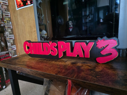 12-inch red Childs Play 3 Chucky sign horror decor for collectors