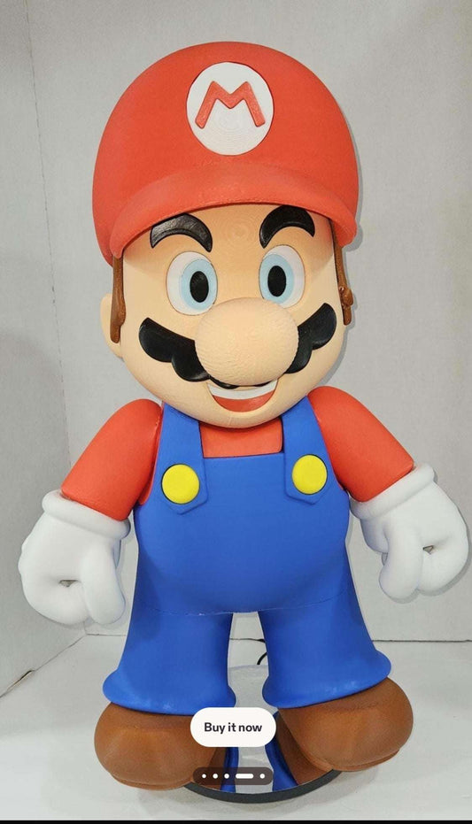 Large 1:1 27" Mario bust lifesize fullsize video game figure bust statue figure by 3dCurioPrints