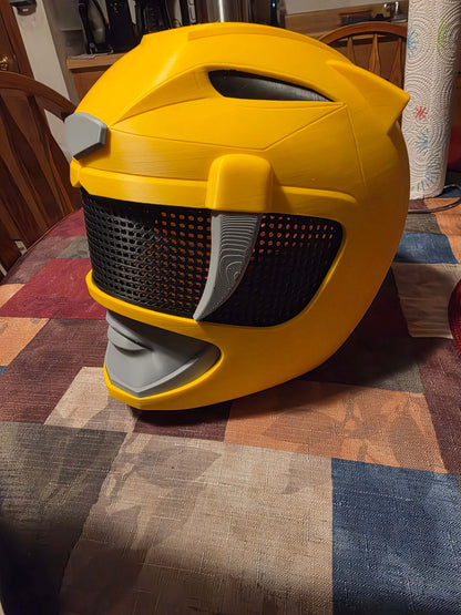 Yellow Power Ranger helmet mask with magnets, one size fits up to 24 inches, cosplay accessory