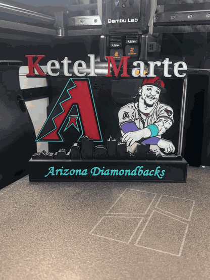 All sports 10-inch nameplate featuring NFL, NBA, and MLB athletes like Kobe, Jordan, LeBron, Curry, Ohtani, and Brady