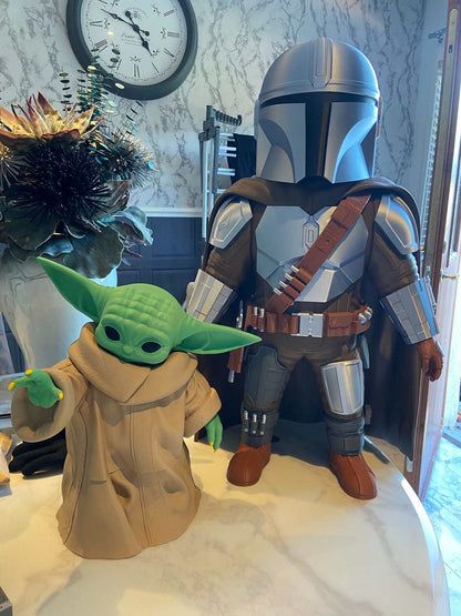 Large Boba Fett and Yoda full size busts figures 2-pack statue display