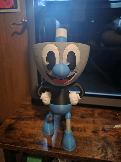 Large 10" Mugman video game bust statue figure made to order by 3dCurioPrints