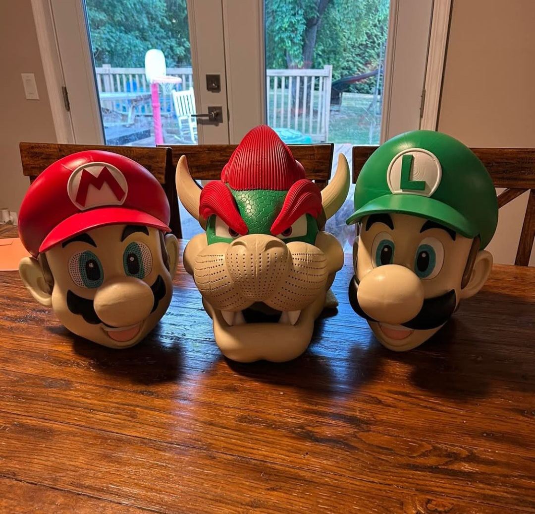 Luigi helmet mask with magnets one size fits heads up to 24 inches cosplay prop